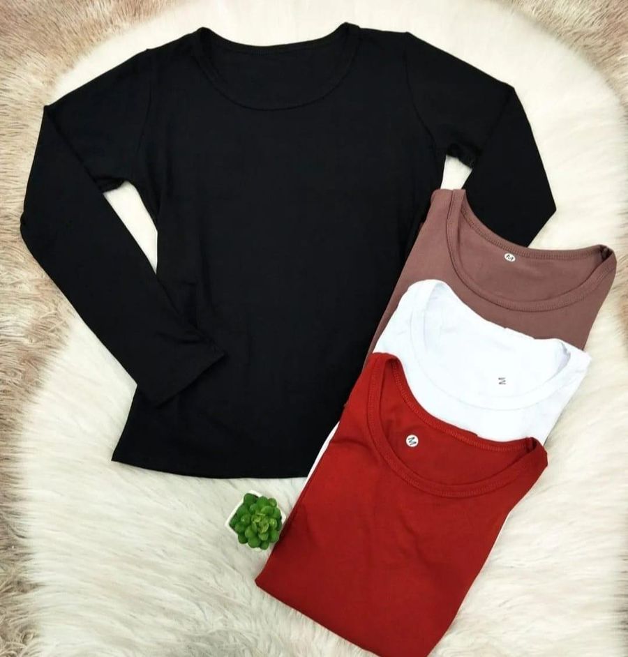 Blusa Gola Redonda Manga Longa